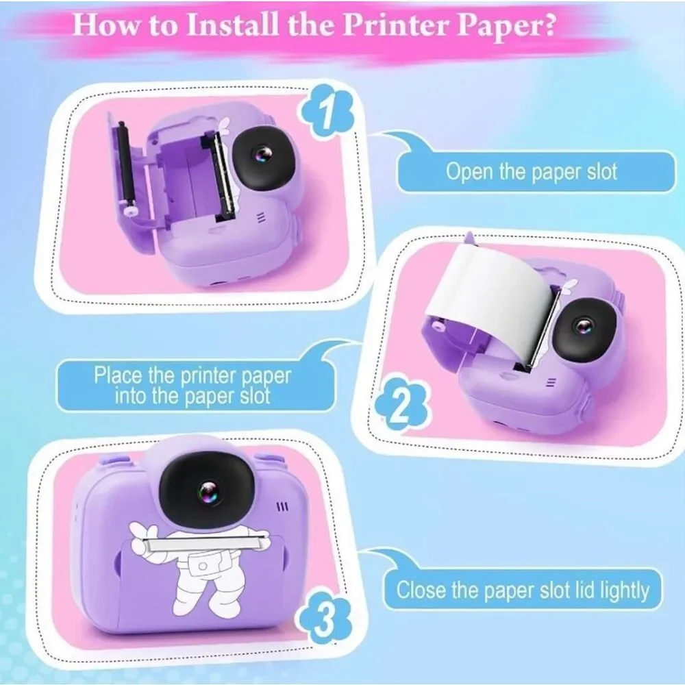 Kids Camera Instant Print, 3.5'' Kids Digital Camera Instant with 1080P HD Photo
